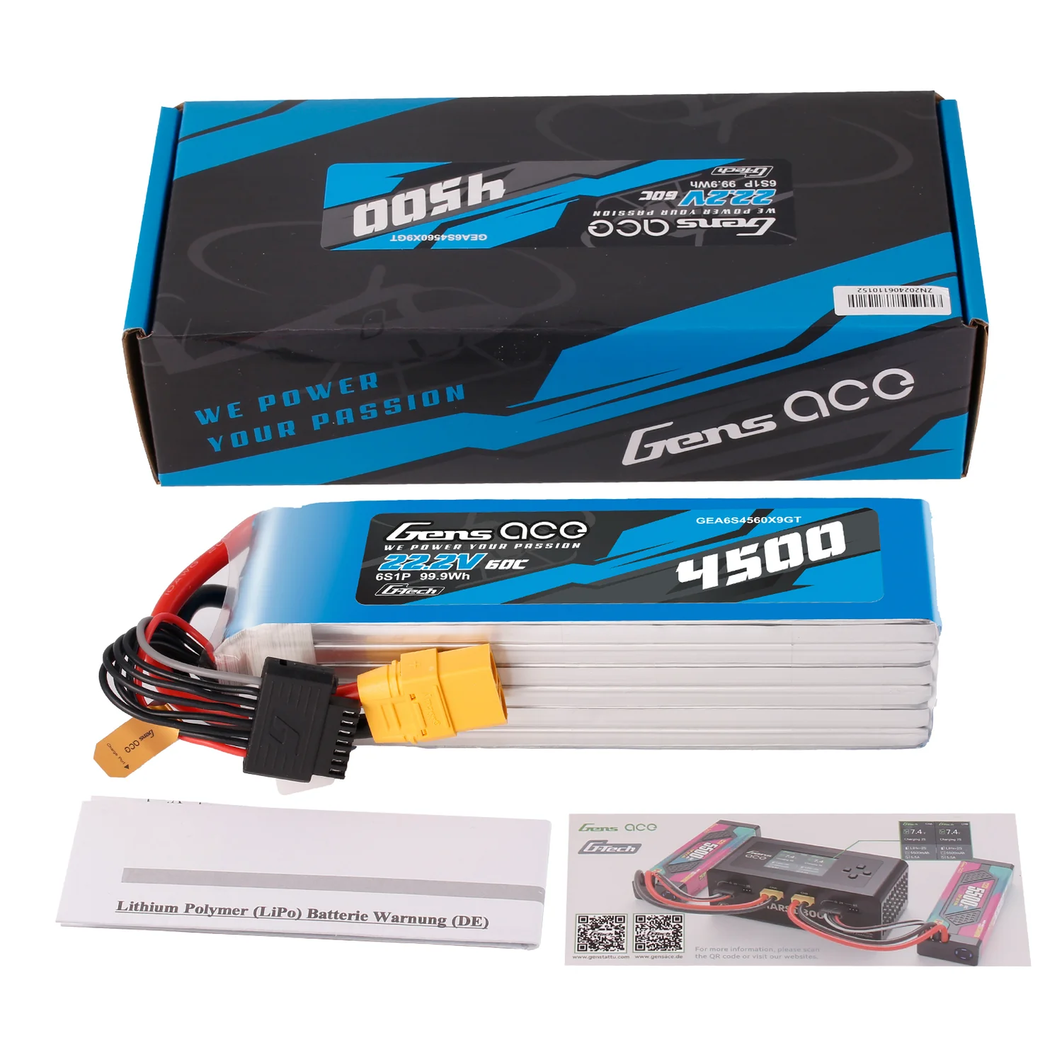 Batería LIPO Gens Ace 6S 4500mah 60C - Imagen 2