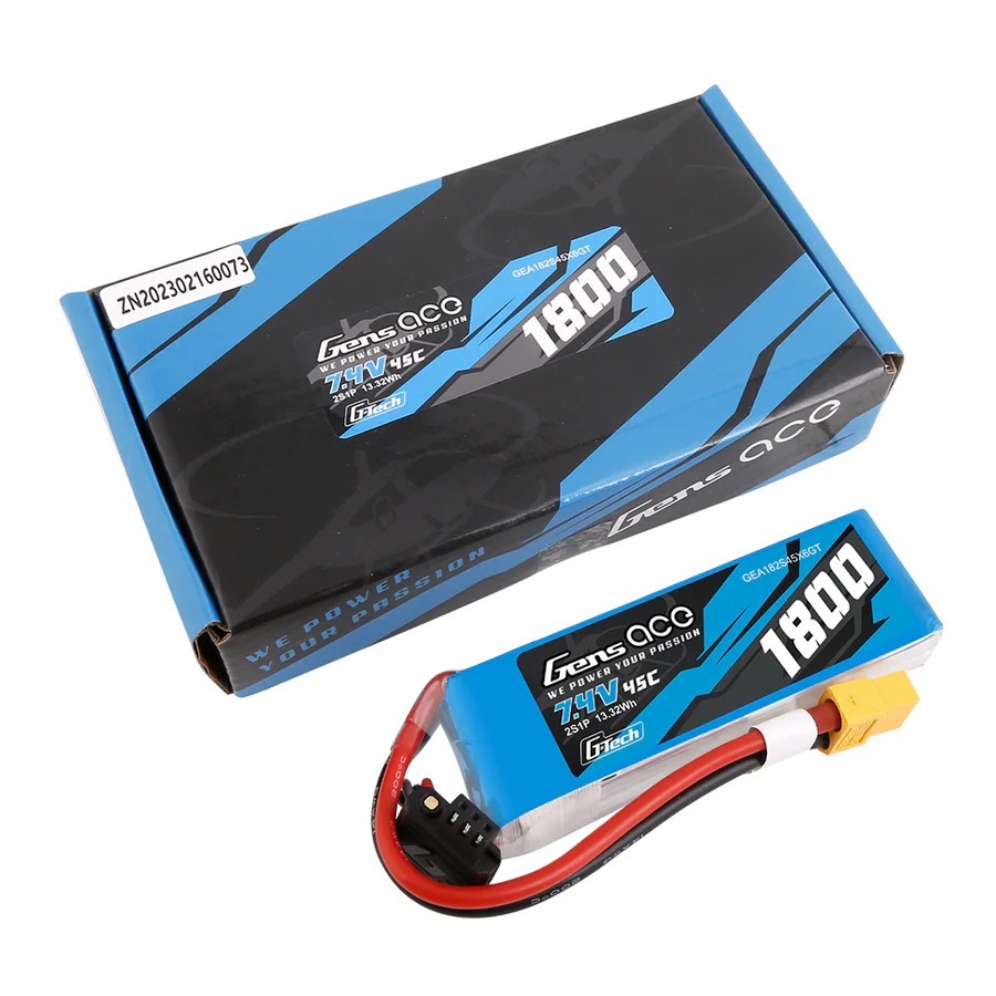 batería LiPo 2S 1800mAh 45C XT60