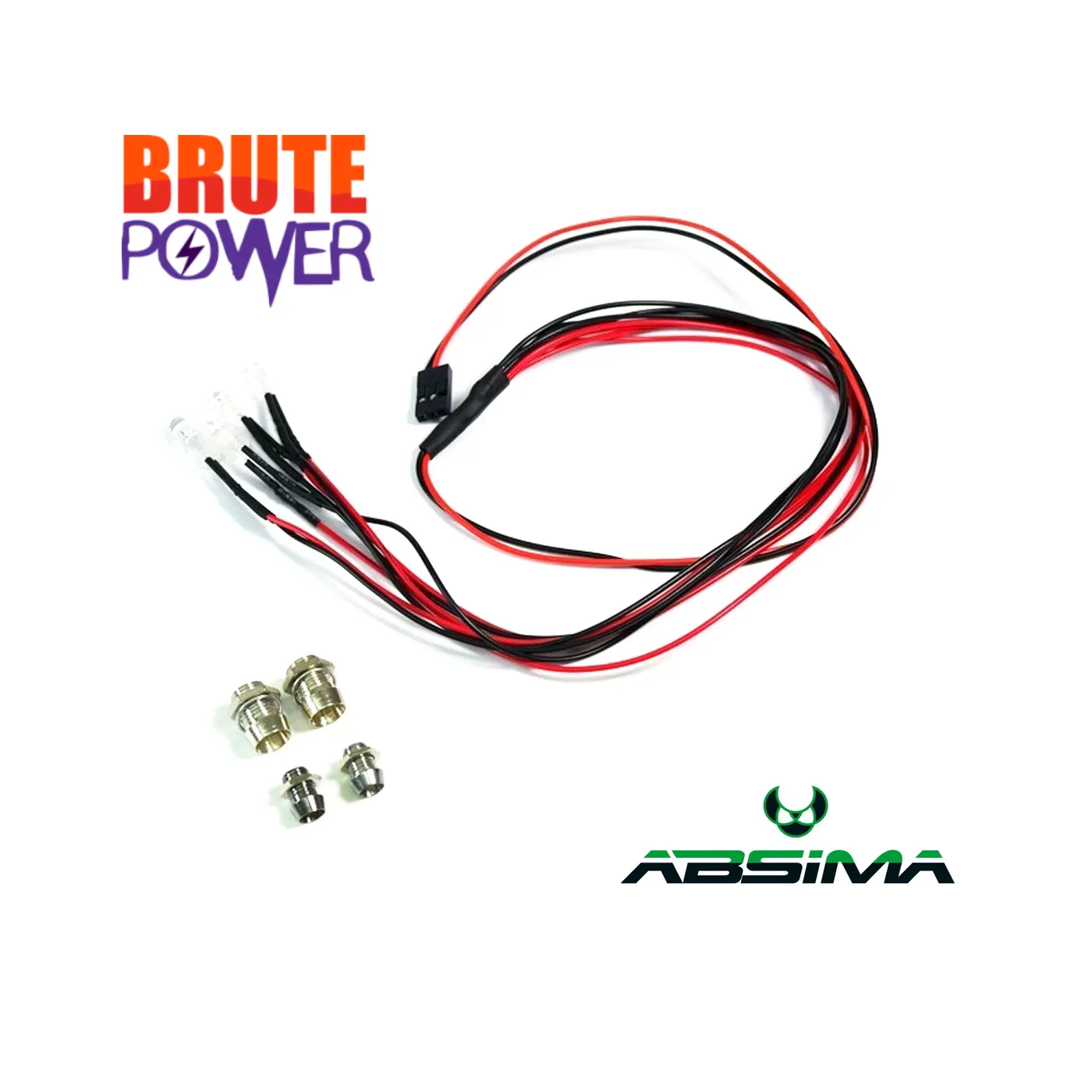 Juego de luces LED blanco/rojo con soportes aluminio